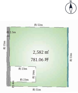【土地図】 | 川越市鹿飼　建築条件なし売地　西武新宿線『本川越駅』5.7ｋｍ　【芳野小学区】