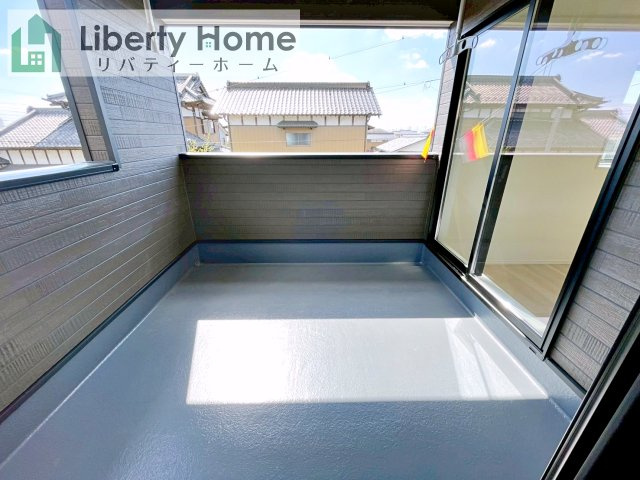 常総市新石下第8　新築戸建　2号棟のバルコニー