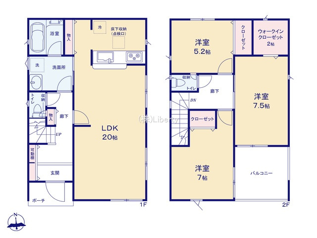 常総市新石下第8　新築戸建　2号棟の間取り