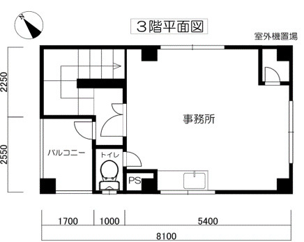 堺市西区上野芝町　貸店舗の間取り