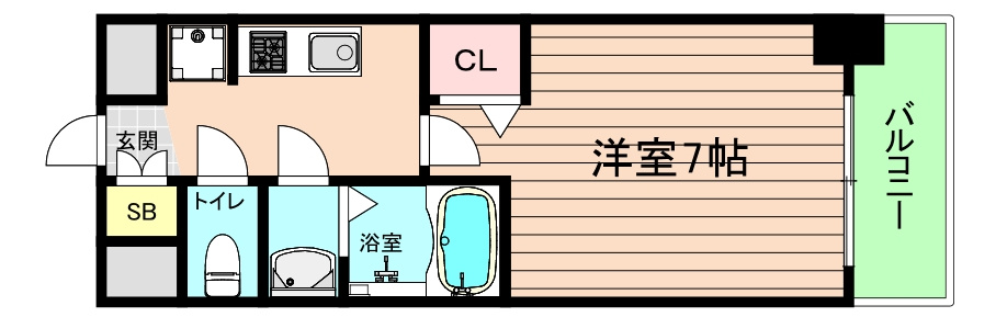 大阪市城東区東中浜２丁目の賃貸マンションの間取り