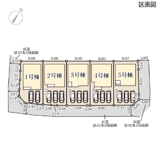 リーブルガーデン／北区龍田第四／2号棟の区画図