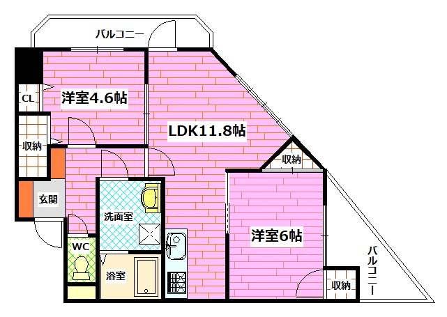 グラン・ドムール府中の間取り