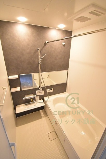ケイアイフィット　水戸市河和田　12期 　限定1棟！の浴室|ゆったりした1坪タイプシステムバスです。追い焚き機能付きで生活時間の違うご家族にもとても便利です！