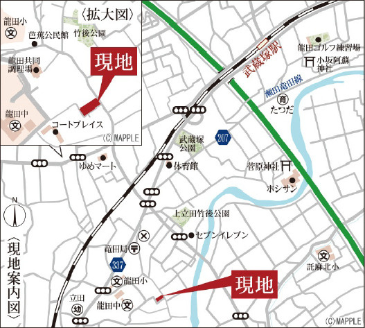 リーブルガーデン／北区龍田第四／3号棟の地図