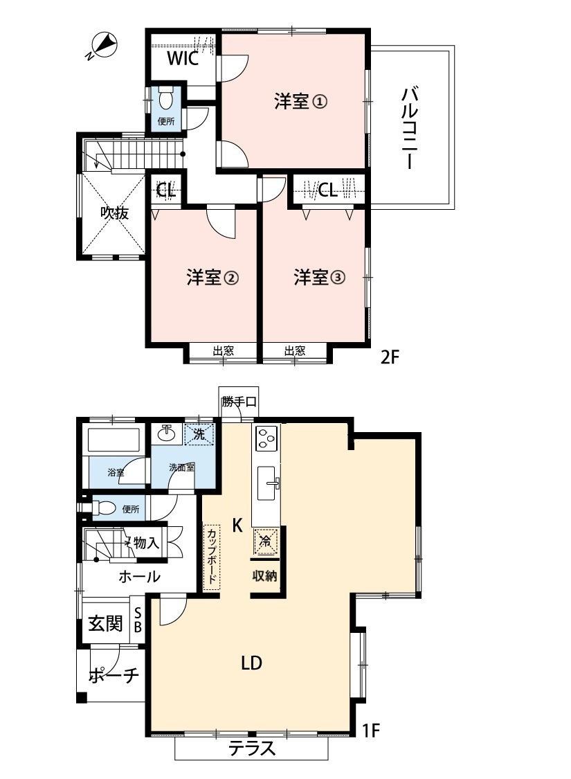 神戸市北区中里町2丁目 戸建ての間取り|間取図