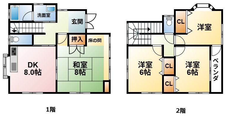 東吉田1080の間取り