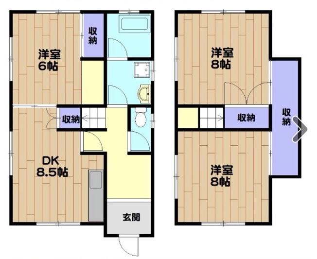 【間取り】 | 芦屋町白浜町 売戸建 | 芦屋町正門町 売戸建（550万円 利回10.69％）とセット売りとなります。