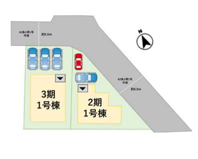 【区画図】 | 福岡市東区高美台1丁目3期　1号棟（全2棟）【仲介手数料無料・0円】 | 区画図です。2期1号棟