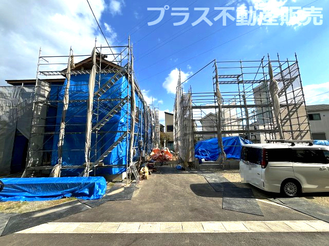 【外観】 | 福岡市東区奈多2丁目5期　3号棟（全5棟）【仲介手数料無料・0円】 | 現地写真。プラス不動産販売なら、現場の全ての棟をまとめてご見学頂けます。