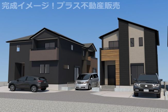 【外観】 | 福岡市東区奈多2丁目5期　3号棟（全5棟）【仲介手数料無料・0円】 | プラス不動産販売なら、現場の全ての棟をまとめてご見学頂けます。