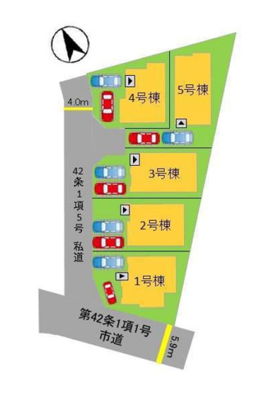 【区画図】 | 福岡市東区奈多2丁目5期　3号棟（全5棟）【仲介手数料無料・0円】 | 区画図です。3号棟