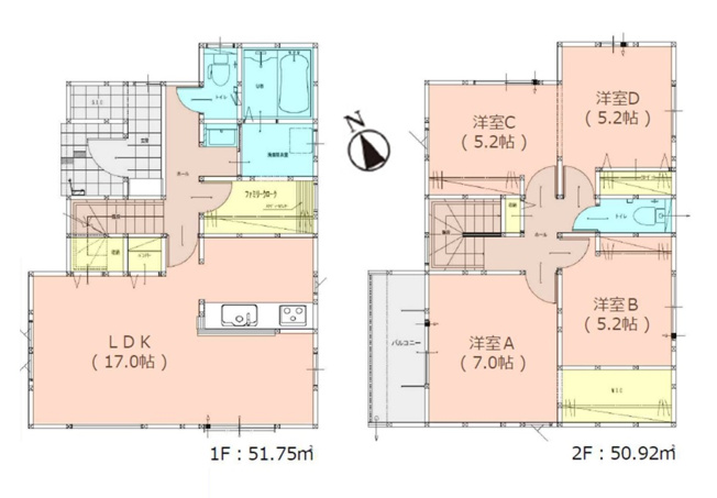 【間取り】 | 福岡市東区奈多2丁目5期　4号棟（全5棟）【仲介手数料無料・0円】 | 平日、土日祝日もお好きな日時にご見学可能です。お気軽にお問合せ下さい。