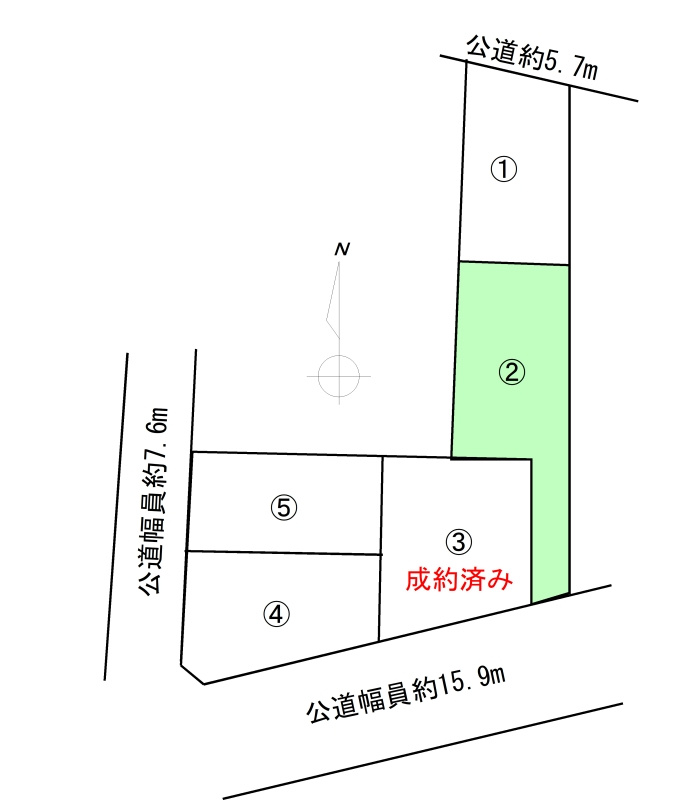 瑞浪市一色町２丁目　分譲地の区画図