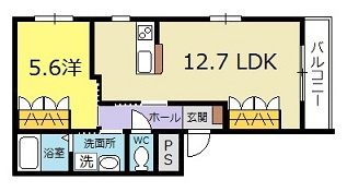 広島市安佐北区口田南１丁目の賃貸マンションの間取り