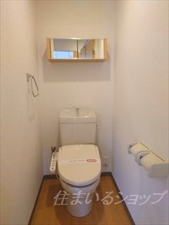 広島市安佐北区口田南１丁目の賃貸マンションのトイレ|シャワートイレ・収納棚あり