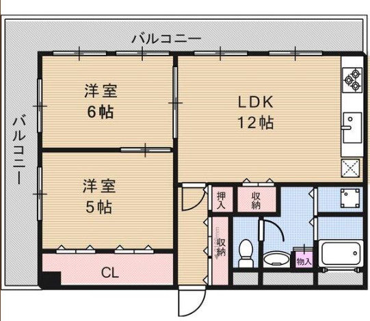 アパートメントK'S福島の間取り