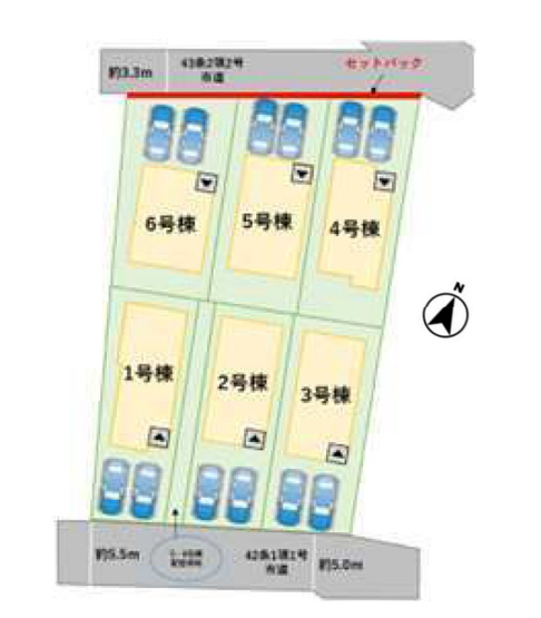 【区画図】 | 福岡市東区奈多1丁目2期　6号棟（全6棟）【仲介手数料無料・0円】 | 区画図です。6号棟