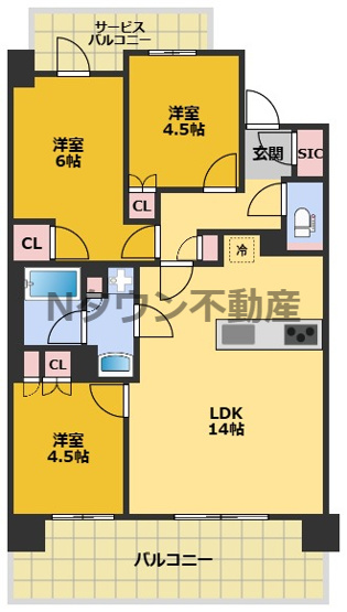 【間取り】 | プレサンス名駅南ブリエ | 間取りです。