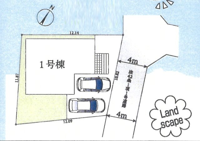 仲介手数料無料　蓮田市黒浜　新築戸建　全１棟の区画図
