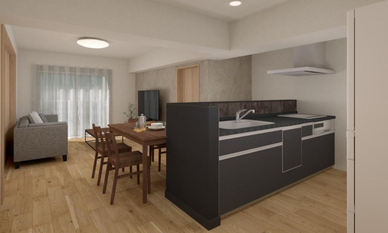 若葉台団地2‐26号棟【仲介手数料無料】ペット可♪の居間・リビング