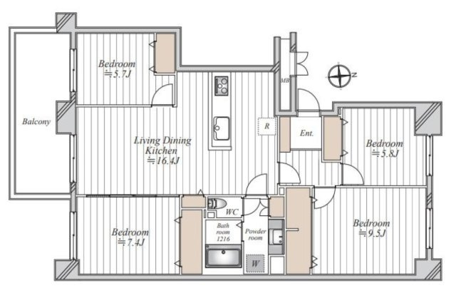 若葉台団地2‐26号棟【仲介手数料無料】ペット可♪の間取り