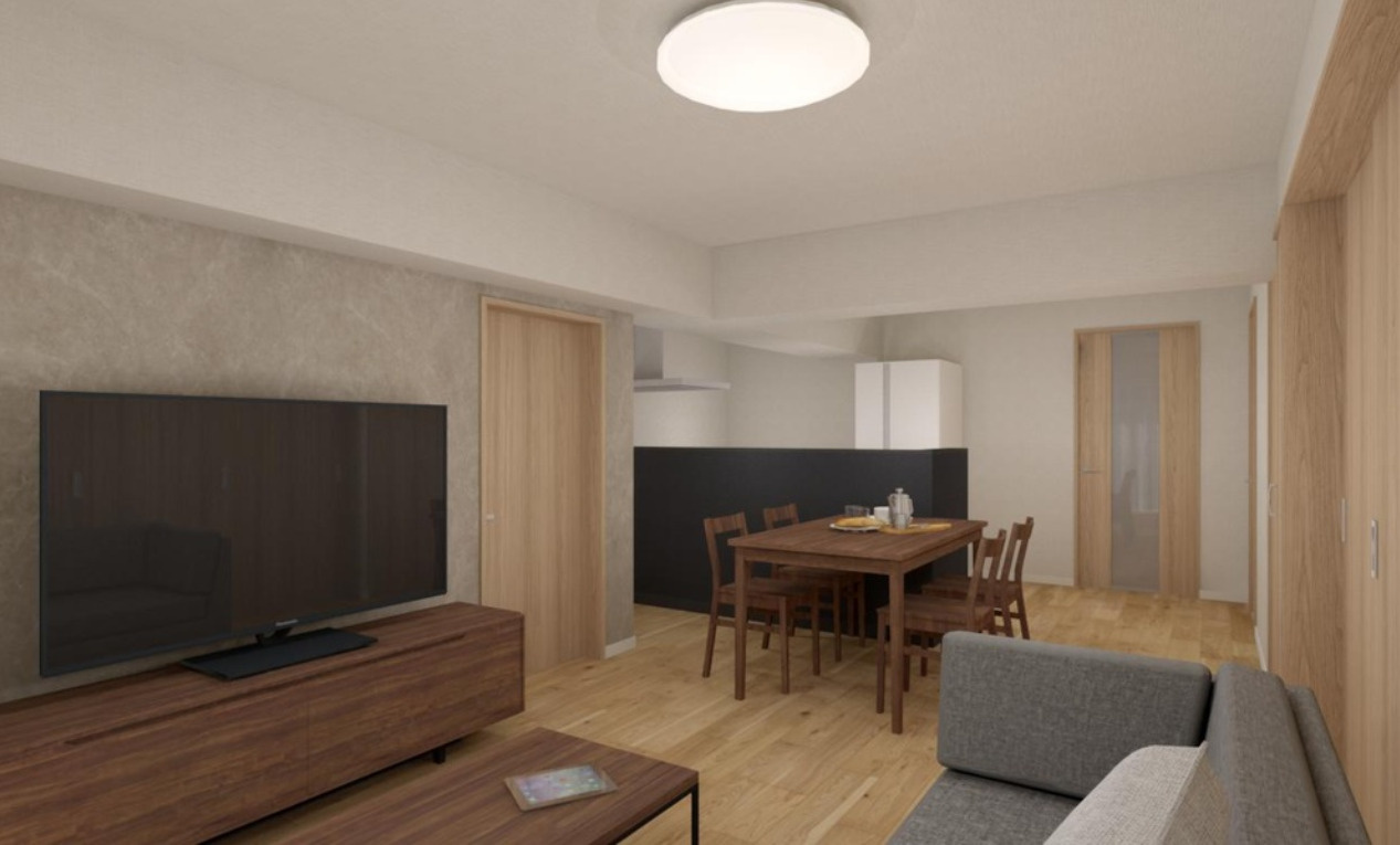 若葉台団地2‐26号棟【仲介手数料無料】ペット可♪の居間・リビング