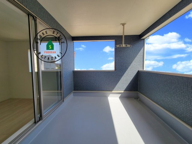 宮崎市熊野第5-2棟（1号棟）の外観：施工例|将来的にウッドデッキなど施工して、素敵なバルコニースペースを活用できます。