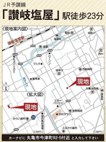 丸亀市今津町の新築一戸建の地図
