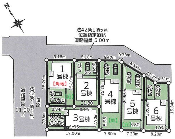 【新築戸建】札幌市東区本町1条6丁目6棟の区画図