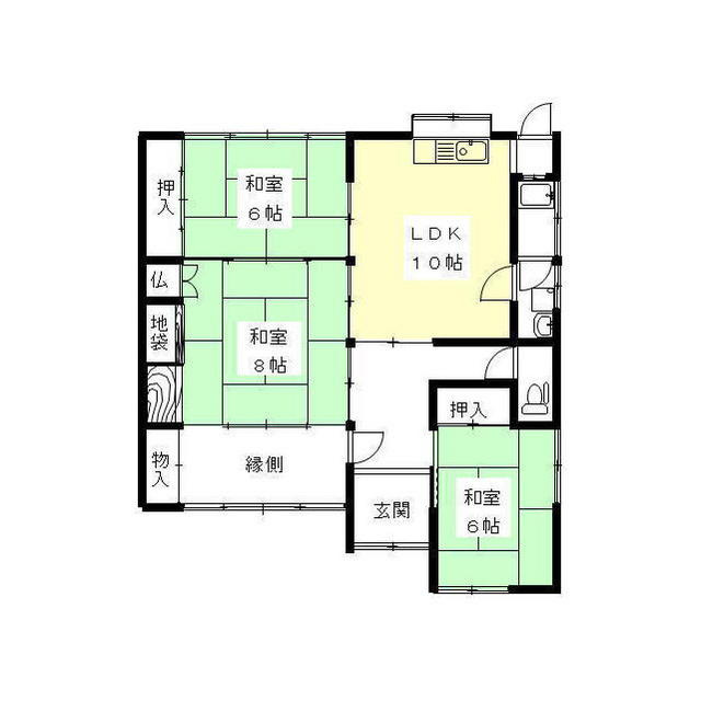 真福寺公民館前貸家の間取り