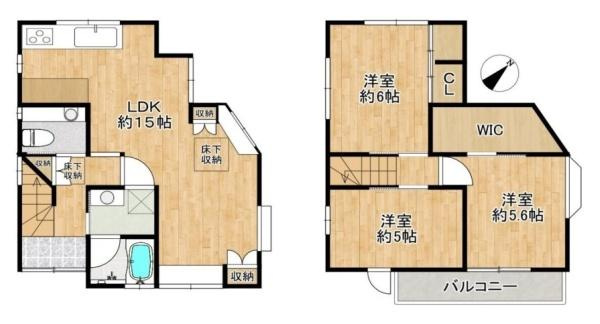 柏原市国分本町７丁目　一戸建の間取り
