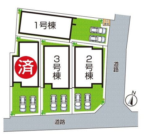 1日(土)2日(日)現地見学可能！　茨木市島　全4邸の区画図|全４区画