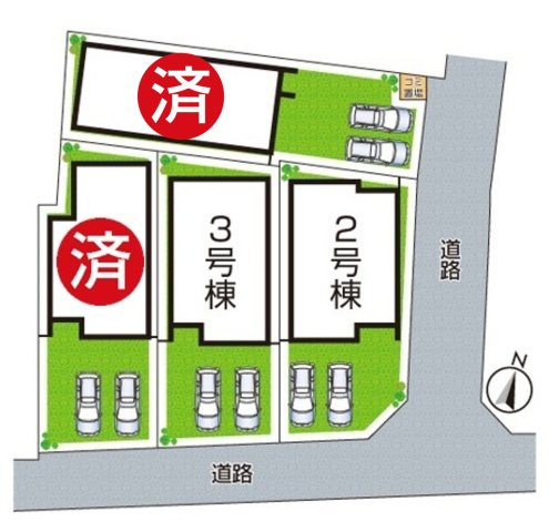5日(土)6日(日)現地ご見学可能！　茨木市島　第3期　新築一戸建ての区画図|全４区画