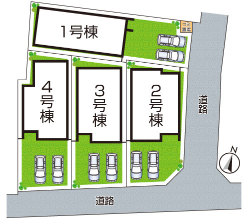 茨木市島　第3期　新築一戸建ての区画図|全４区画