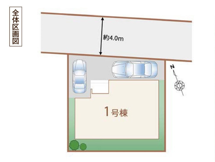 仲介手数料無料　ハートフルタウン東村山久米川町４２期　新築戸建　全１棟の区画図