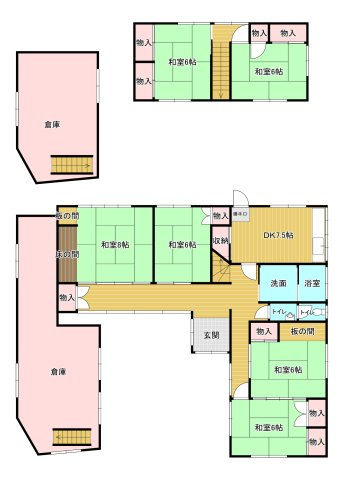 笠岡市笠岡　中古戸建の間取り