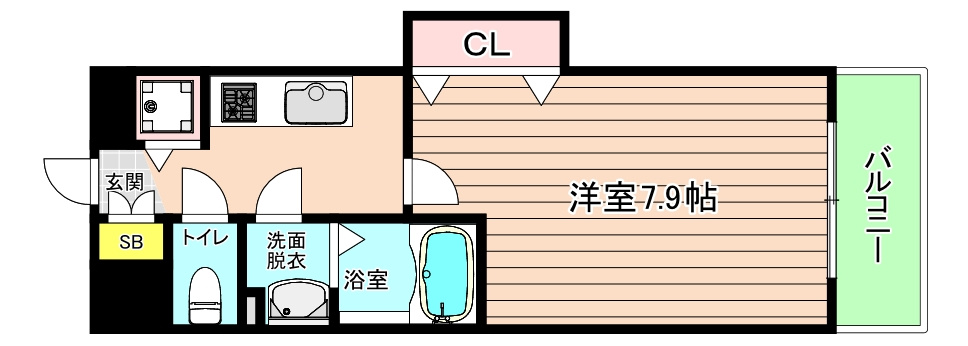 大阪市都島区都島中通２丁目の賃貸マンションの間取り