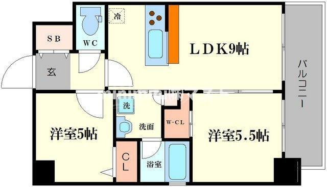 エステムコート難波Ｖブロードの間取り