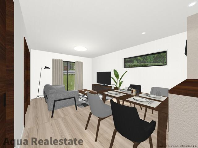 丸亀市土器町西４丁目の新築一戸建の内装|使いやすい居間です