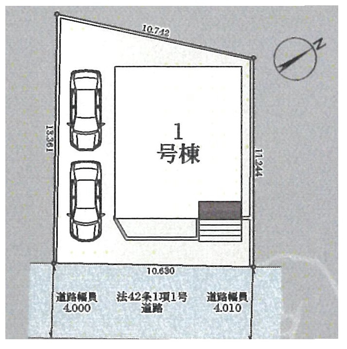 仲介手数料無料　鴻巣市北新宿　新築戸建　全１棟の区画図