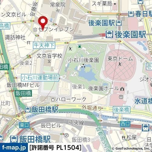 Apartment小石川後楽園の地図