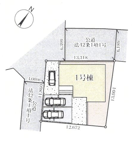 仲介手数料無料　鴻巣市袋　新築戸建　全１棟の区画図