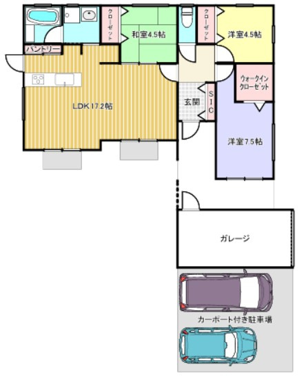 【間取り】 | 今津ガレージ付き平屋住宅