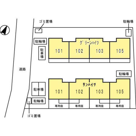 グリーンハイツの区画図