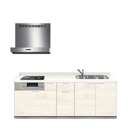 八戸市大字市川町字古館の内観：施工例|【同仕様画像】新品交換予定のキッチンは幅約255cmと広々しています。