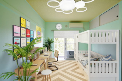 【居間・リビング】 | 竹山団地4203号棟 | ※イメージのため、家具家電はつきません。