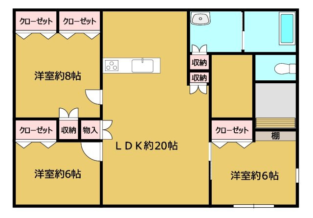 【間取り】 | 足寄郡陸別町字陸別原野基線３３０－１０１　平家建中古売家 | 【現況】間取図です。