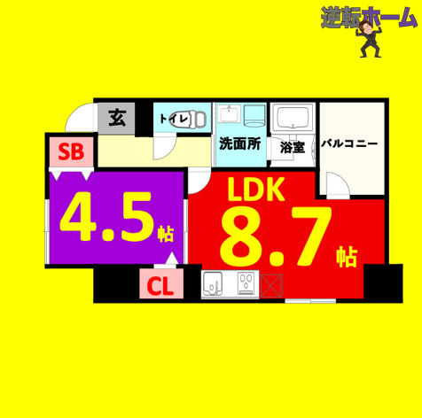 CITY SPIRE 名古屋大須(レーベスト松原)　名古屋市賃貸　仲介手数料無料の間取り