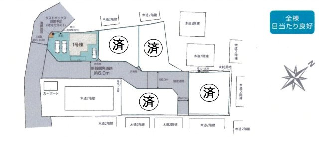 仲介手数料無料　北本市二ツ家2丁目　新築戸建　全１棟の区画図|最終１棟です